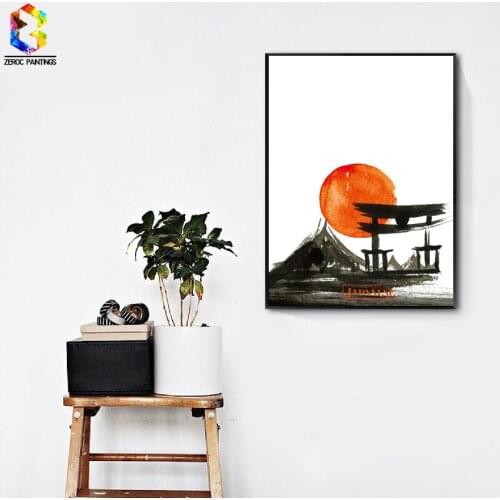 Japanese Art Print Ink Painting Wall Hanging Poster Picture for Living Room Decoration Home decor