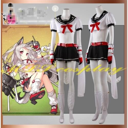 Japanese Amine Azur Lane Yuudachi Shiratsuyu Class Destroyer Cosplay Costume Beautiful Suits Woman Man Custom Made Clothing