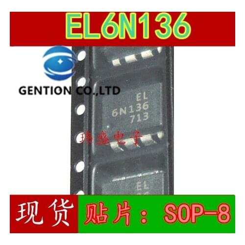 10PCS 6N136 EL6N136S 6N136S EL6N136 SOP-8 light coupling in stock 100% new and original