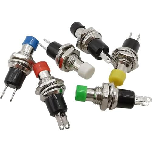 10pcs Momentary Push Button Switch 7mm ON OFF Self Reset Plastic Switches 250V 1A 125V 3A 2 Pin Normally Open PBS-110