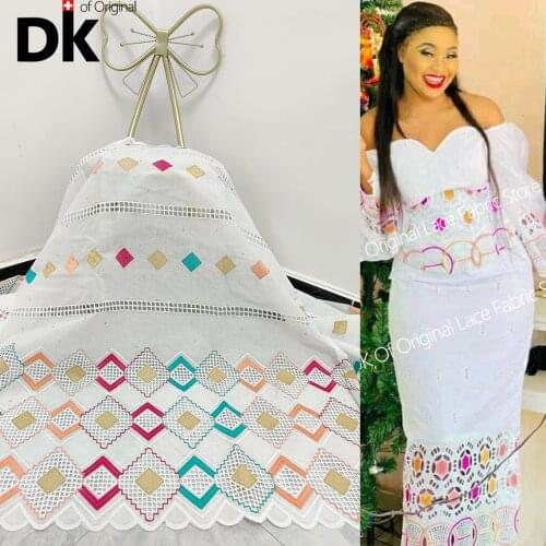 2.5 Yards French Lace Fabric 2021 Guipure Embroidery African Cord Swiss Voile Lace Sewing High Quality Nigerian Dress Materi