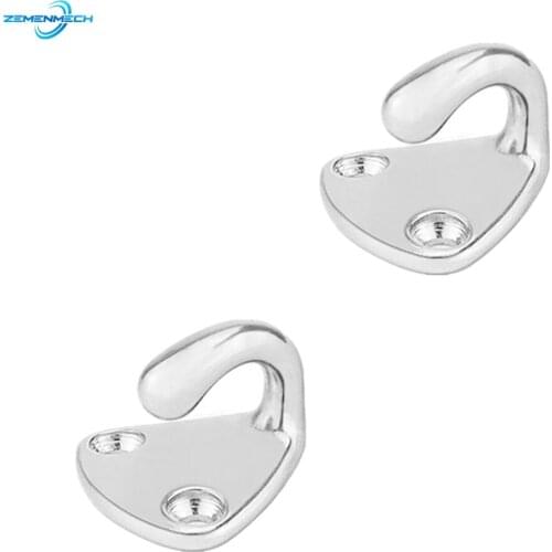 2PCS Pad Eye Fender Fending Hook Rope Boat Sail Tug Ship Marine Hardware Coat Cap Hook Household Hardware 316 Stainless Steel