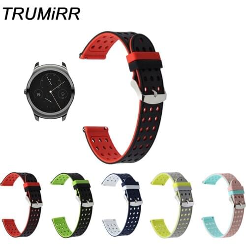 20mm Quick Release Silicone Rubber Watchband for Ticwatch 2 42mm Ticwatch E Withings Steel HR 40mm Watch Band Sport Wrist Strap