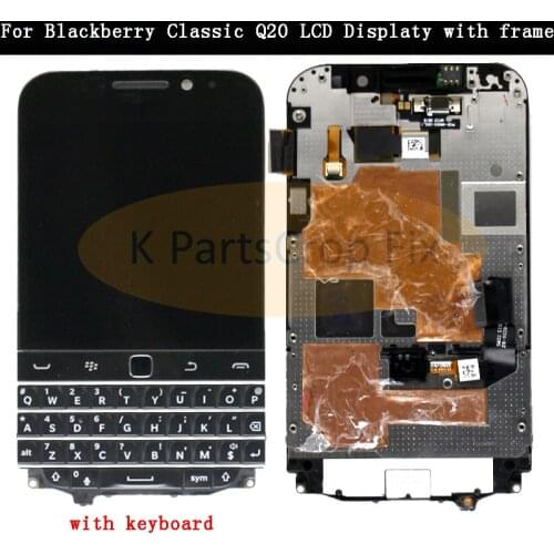 3.5'' For Blackberry Classic Q20 LCD Display Touch Screen Digitizer Assembly For Blackberry Q20 LCD with Frame with keyboard
