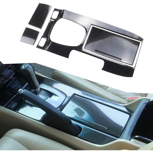 4Pcs/ Set Interior Console Gear Shift Box Panel Cover Trim Fit for Honda Accord 2008 2009 2010 2011 2012 Carbon Fiber Texture