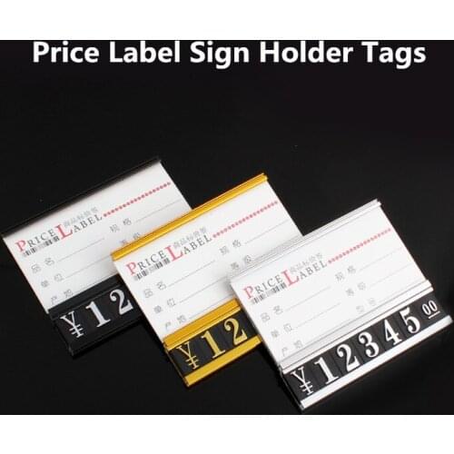 5 Pieces Adjustable Metal Shelf Stick Price Label Paper Card Holder Merchandise Sign Display Holder Tags
