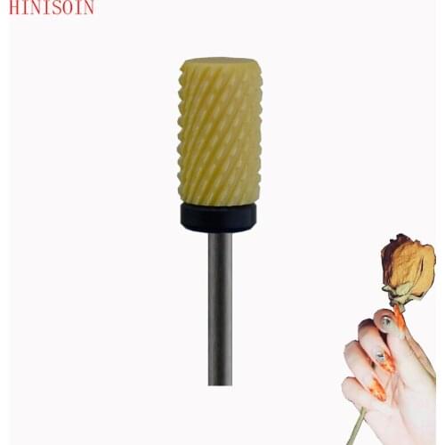 Yellow ceramic-5pcs- Nail Bit Ceramic Foot Bit grinding head