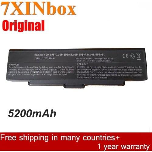 7XINbox 11.1V 5200mAh Original VGP-BPS9B VGP-BPL9 VGP-BPS10 Laptop Battery For Sony CR13 CR23 CR33 CR31 CR372 SZ54 VGP-BPS9A/B