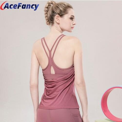 Acefancy Absort Sweat Yoga Shirts Women 2226 Jogging Yoga Tank Top Fitness Sleeveless Vest Singlet Female Yoga Top Sport wear