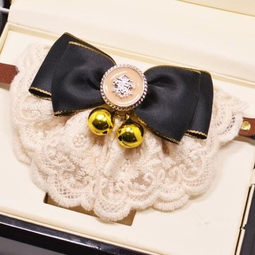 Pet Accessories Handmade Bow Ties Lace Dog Necklace Dogs Festival Bow Tie Cat dog bell collar bow tie decorations