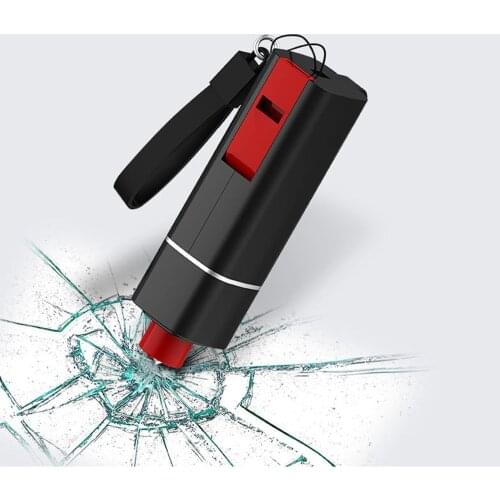 Car Safety Hammer Spring Type Escape Hammer Window Breaker Punch Seat Belt Cutter Hammer Key Chain