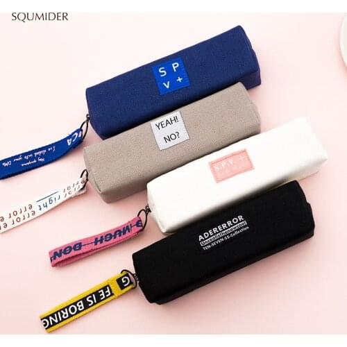 Creative Pencil Case Simple Design Style Zipper Pencil Bags Pen Holders School Supplies Stationery Pencil Box for Boys or Girls