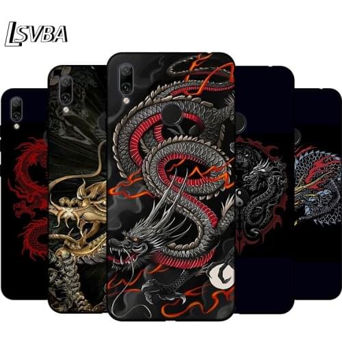 Silicone Cover Japanese Style Dragon For Huawei Mate 30 20 20X 10 Lite Y9 Y7 Y6 Y5 Pro Prime Lite 2019 2018 Phone Case