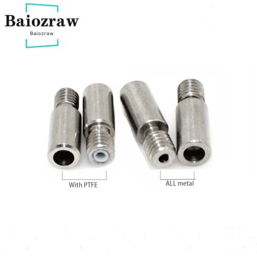 3D Printer Cold Water Throat for E3D Accessories Hot End Throat Stainless Steel with PTFE Tube 3D Printer Accessories 1pcs