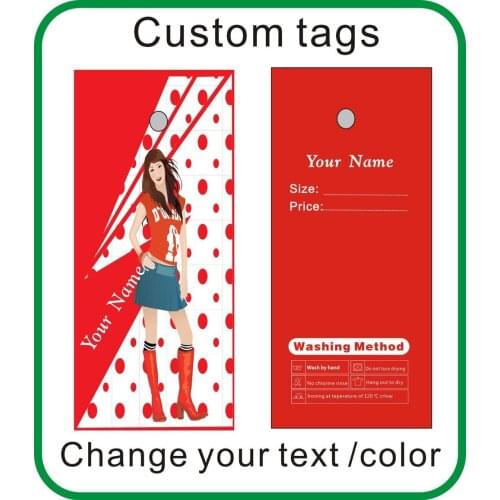 Hot sell Ted color tags Fashion tags for clothes Beautiful lady tags custom hang tags 500pcs/lot free shipping