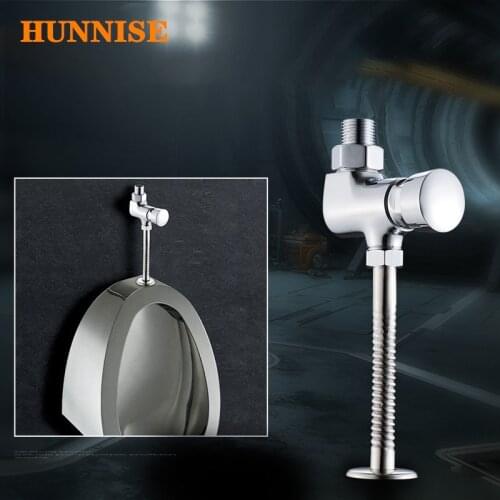 Urinal Valves Wall Mounted Bathroom Flushing Valve Fashion Hand Pressing Delay Urinal Valve Quality Zinc Alloy Delay Flush Valve