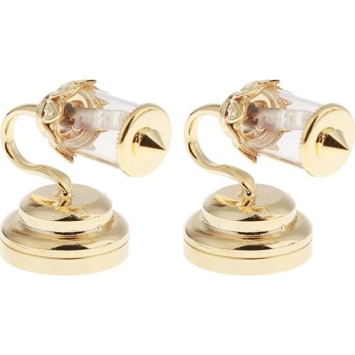 Pack 2 Miniature Decoration 1/12 Wall Sconce Battery Operated Lamp with Switch