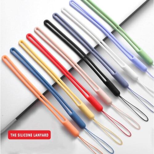 Short Mobile Phone Lanyard Elastic Soft Silicone Wrist Strap Creative Portable USB Pendant Rope With Multicolor Selection