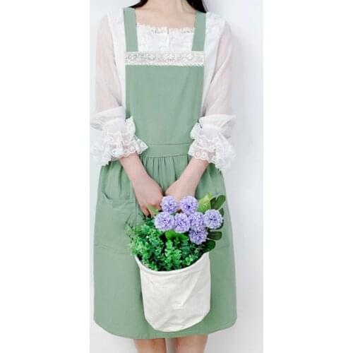 Lace Cotton Apron Florist Flower Shop Boba Tea House Work Wear Baker Maid Cafe Coffee Shop Waitress Pastry Chef Cook Uniform B69