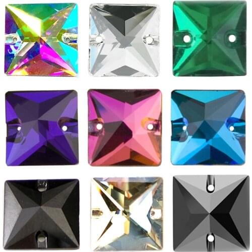 3240 Square Glass Sewing Rhinestones DIY Craft Stones Sew On Crystal Gems Strass AAAAA Stones For Clothing Dresses