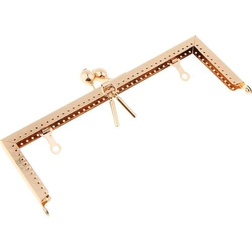Square Gold DIY Purse Handbag Handle Coin Bag Metal Kiss Clasp Lock Frame