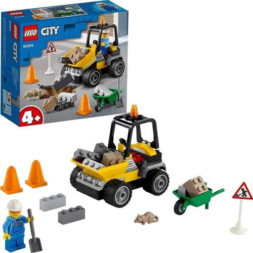 LEGO City Roadwork Vehicle Toy Car Building Set for Kids 60284 (58 Pieces)