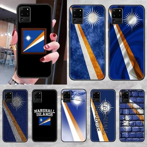 Marshall Island National Phone case For Samsung Galaxy Note 4 8 9 10 20 S8 S9 S10 S10E S20 Plus UITRA Ultra black art cover soft