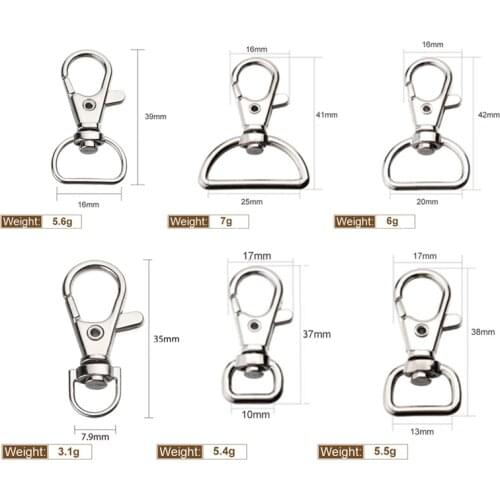 10 Pcs/pack Dog Buckle Outdoor Backpack Hook Key Metal Carabiner Clip Swivel Trigger Dog Buckle Keyring DIY Craft