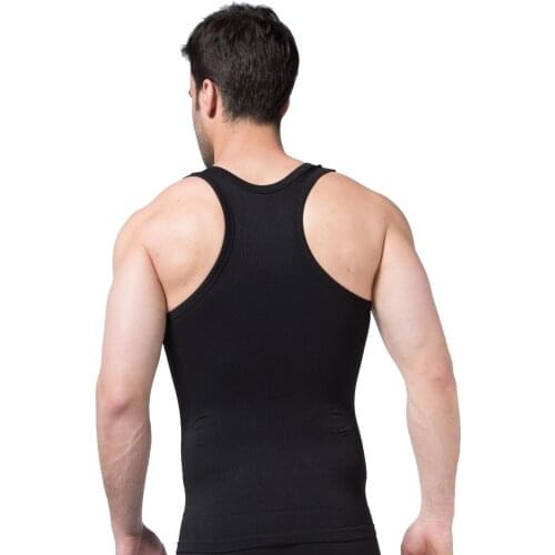 Men Slimming Body Shapers Tummy Shapewear Abdomen vest man Black seamless vest sweat-absorbent sports corset shapewear for men