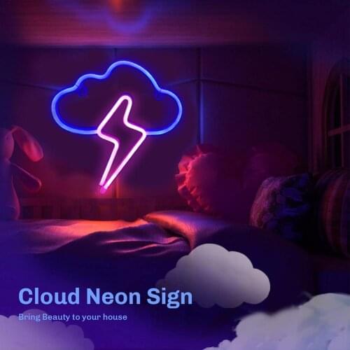 Neon Sign Battery/USB Clouds Light Wall Hanging Acrylic LED Light For Christmas Kids Room Party Holiday Gift Bedroom Store Decor