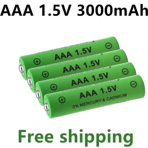 New 1.5V AAA battery 3000mAh Rechargeable battery NI-MH 1.5 V AAA battery for Clocks mice computers toys so on + free shipping
