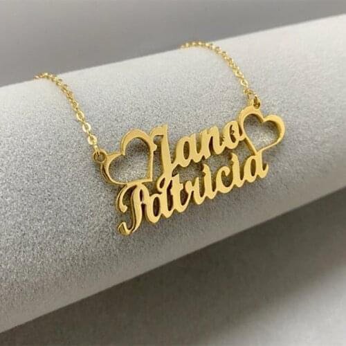 Personalized Double Name Necklace Custom Two Name Necklace Couple Name Choker BBF Gift Infinity Collier Femme Stainless Steel