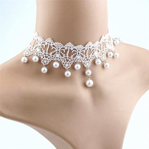 1pc Trendy Sexy Lace Pearl Necklace Creative Romantic Women Jewelry Accessories