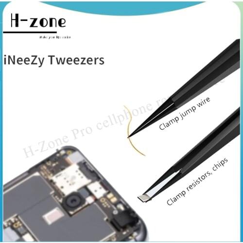 QianLi iNeeZy Handpolished Non-Magnetic 0.08mm-0.10mm Stainless Steel Precision Tweezer for screws chips jump wire