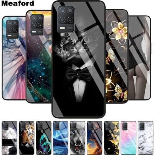 Luxury Cover Case for Realme Narzo 30 5G Tempered Glass Cover for Realme 8 5G Phone Case 6.5'' Realme8 Narzo30 5G Coque Bag