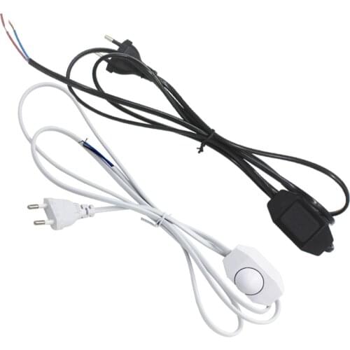 1.8M 60W Dimming Switch Wire Plug EU On/Off Button Cable Light Electricity wire Rotatable Dimmer Button Power Cord for LED Lamp