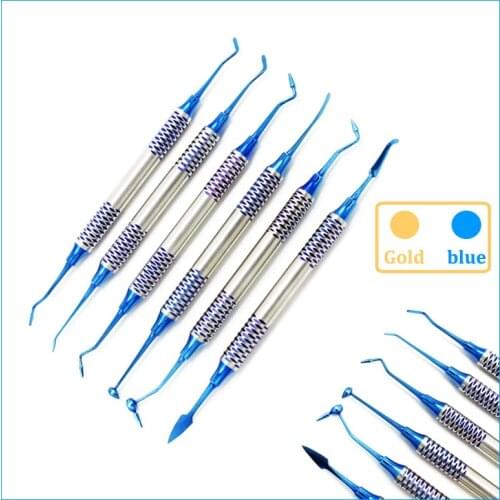 Dental Composite Resin Filling Spatula Titanium plated Head Resin Filler Set thick handle Restoration set Dental Instrument