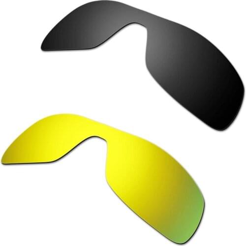 HKUCO For Antix Sunglasses Replacement Polarized Lenses 2 Pairs - Black & Gold