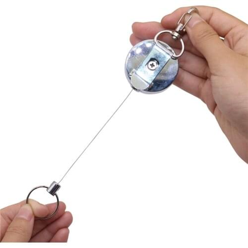 Retractable Keychain Creative Easy Keychain Car Keychain Anti-lost Security Wire Rope Buckle Outdoor Carabiner