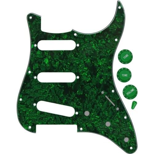 Guitar Parts 11 Hole SSS Strat Pickguard and Tone Volume Knobs 5 Way Switch Tips for US FD Strat Modern Style Guitar