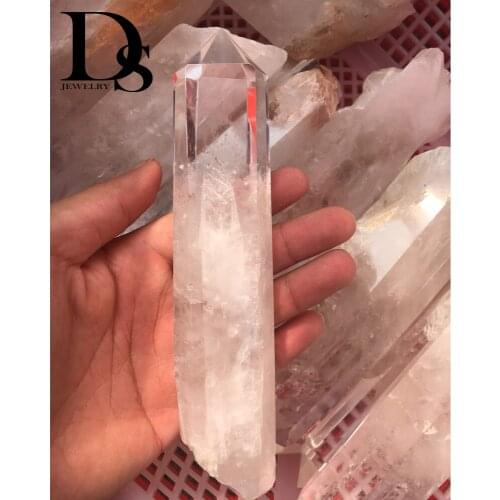 150mm Natural Clear Quartz Point Wand Transparent Quartz Obelisk Wand Fengshui Healing Crystal Stone Home Decoration