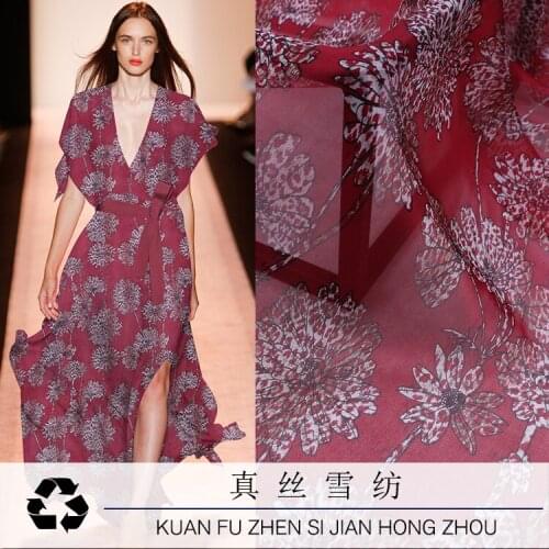 138CM * 50CM Thickness 6 M / M Summer Wide Printed Silk -Chiffon Thin Transparent Elegant Sun-Protective Clothing Fabric
