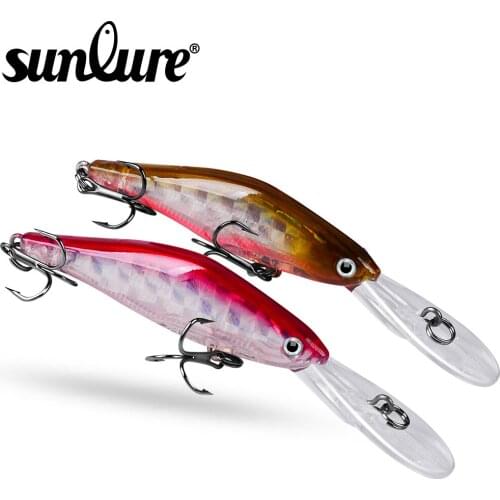 2019 1PC Minnow Fishing Tack 5 Colors Plastic baits 9.5cm-3.74"/6.91g-0.24oz Artificial Hard Lure 6# Hook Fishing Bait DHM009