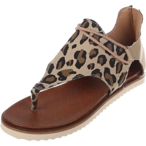 2020 Leopard Sandals Womens Non Slip Flat Toe European And American Casual Sandals Beach Sandals Summer New Womens Shoes