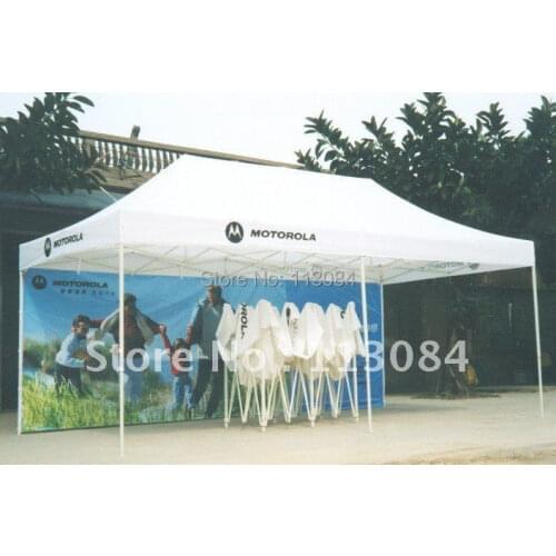 3m x 6m (10ft x 20ft ) High Quality Folding Tent with 1pcs 6m Printed Back Wall for Outdoor Events Advertisement Promotion