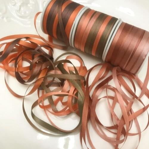 4mm,variegated color 100% real pure silk thin taffeta silk ribbons for embroidery handcraft project,gift packing,high quality