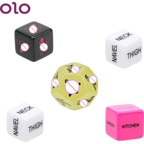 OLO 5pcs 12 Sides Love Sex Dice Sex Posture Crap Fun Adult Games Humour Gambling Erotic Toys Erotic Sex Toys for Couple Foreplay