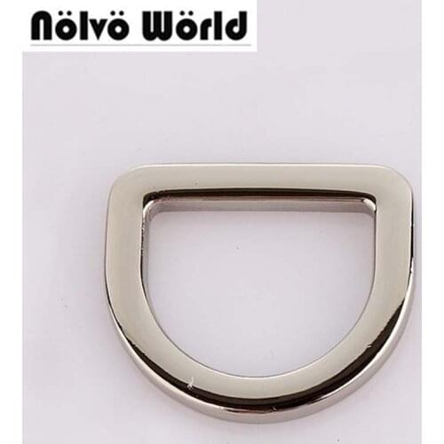 50pcs 4 colors Polished silver 2.5cm 1 Inch welded Metal D Ring accessories for bags purse adjusted