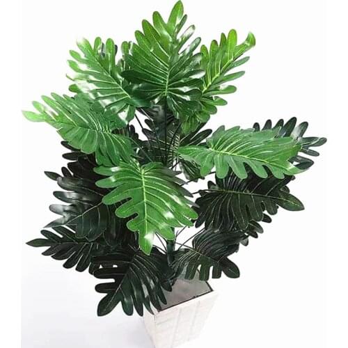 70CM 21 Leaf Plastic Fake Plants Green Artificial Monstera Branches Living Room Office Garden Home Deco Indoor DIY Accessories