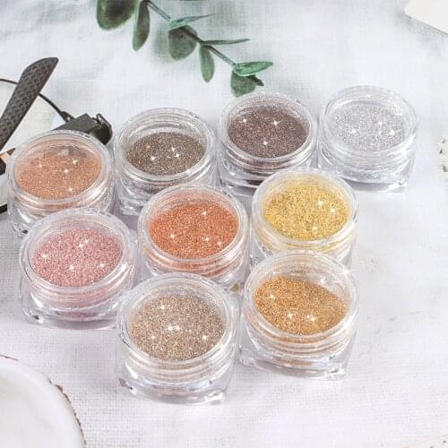 9Colors/Set Nail Glitter Rose Gold Sandy Powder Shiny Luxury Sparkles Nail Art Sequins Glitter Pigment Dust Nail Art Decorations